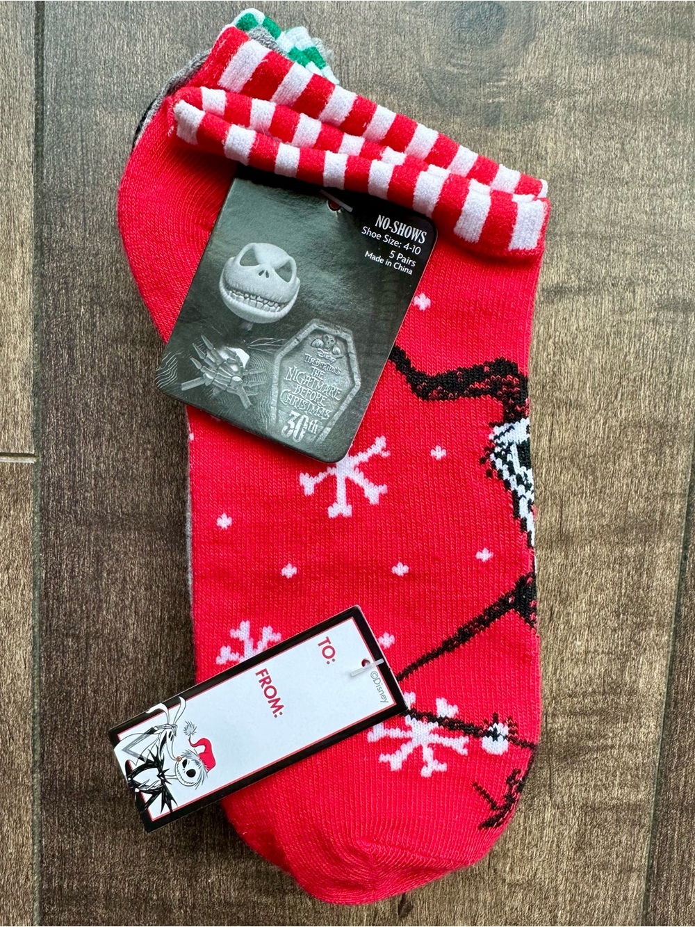 Disney Nightmare Before Christmas NWT Women's No-Show Socks 5-Pack Size 4-10